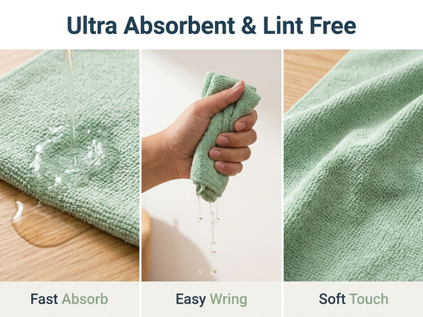 HASTHIP 20 Pcs Microfiber Cleaning Cloth Roll, Reusable Perforated Towels for Home, Kitchen and Car