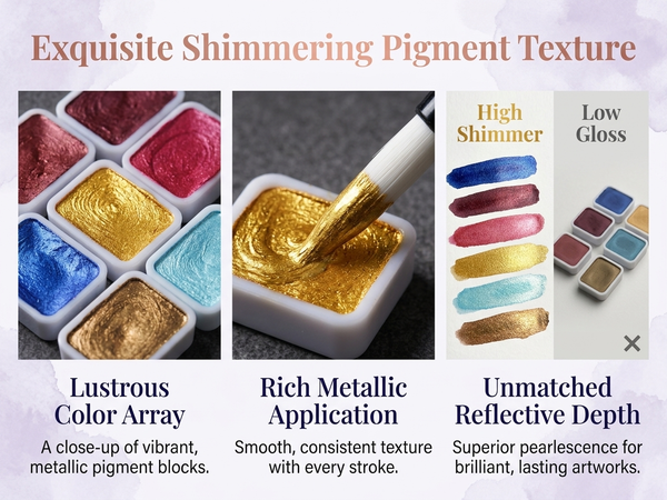 HASTHIP 24-Color Metallic Watercolor Paint Set with Brushes, Palette and Paper for Journaling