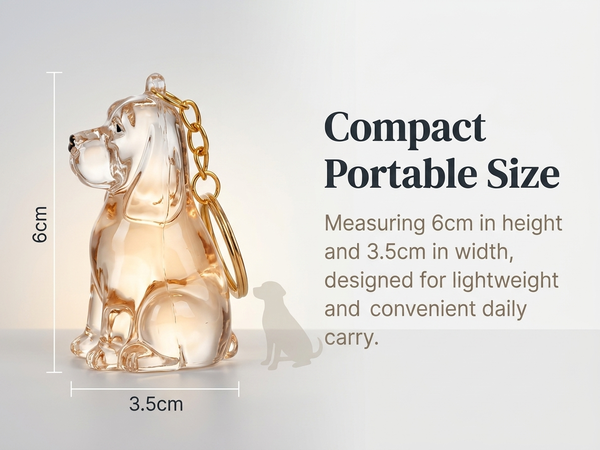 Qpets Dog Fur Keepsake Pendant in Clear Plastic with Secure Metal Ring Clasp for Daily Carry