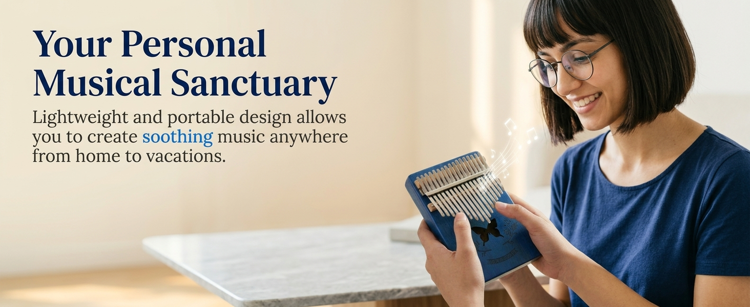 HASTHIP 21 Keys Thumb Piano Kalimba Musical Instruments for Adults Kids Small Musical