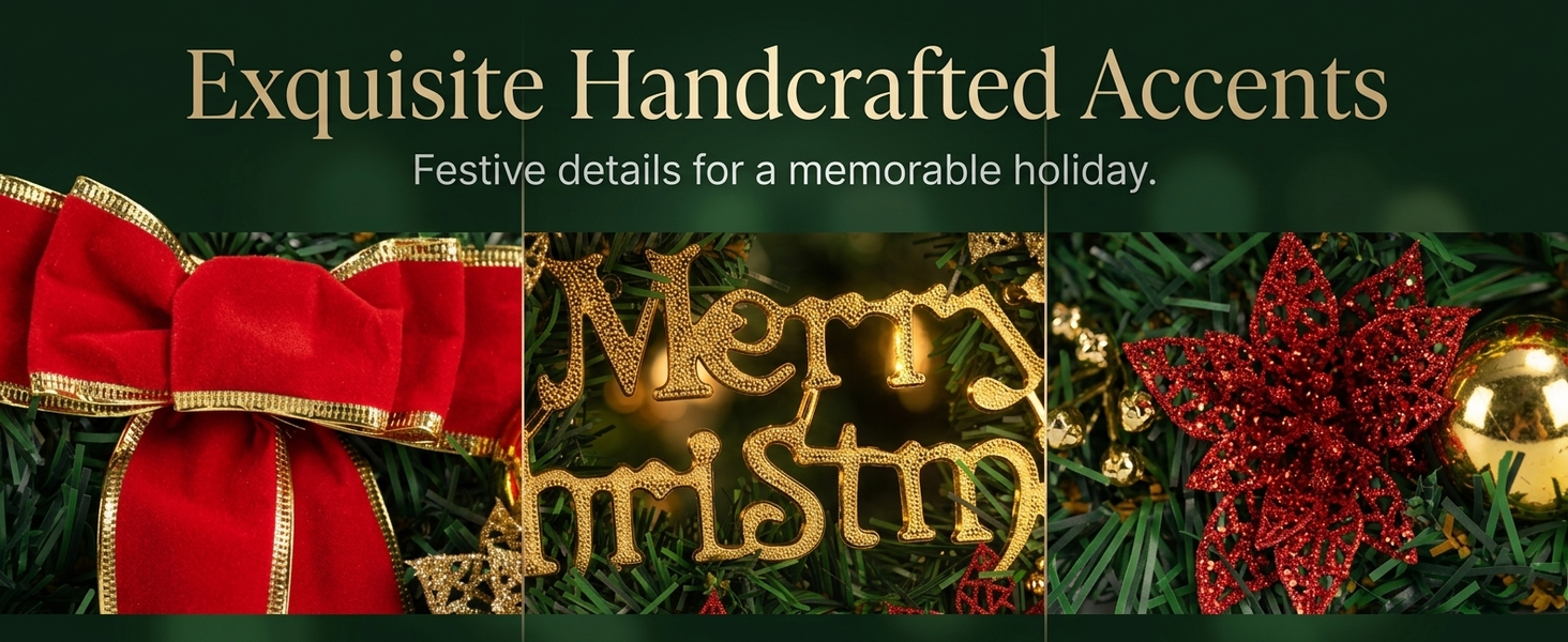 HASTHIP 30cm Artificial Christmas Wreath with Green Foliage and Stable Iron Ring, Tool-Free Hanging