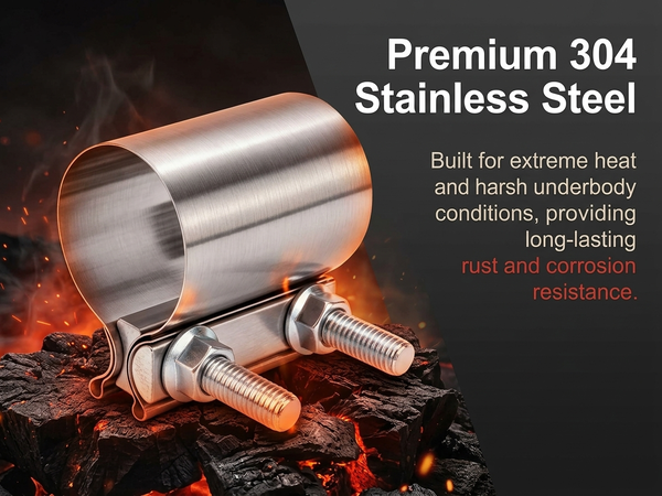 HASTHIP 2.0 Inch Stainless Steel Butt Joint Band Exhaust Clamp for Bolt-On Pipe Repairs
