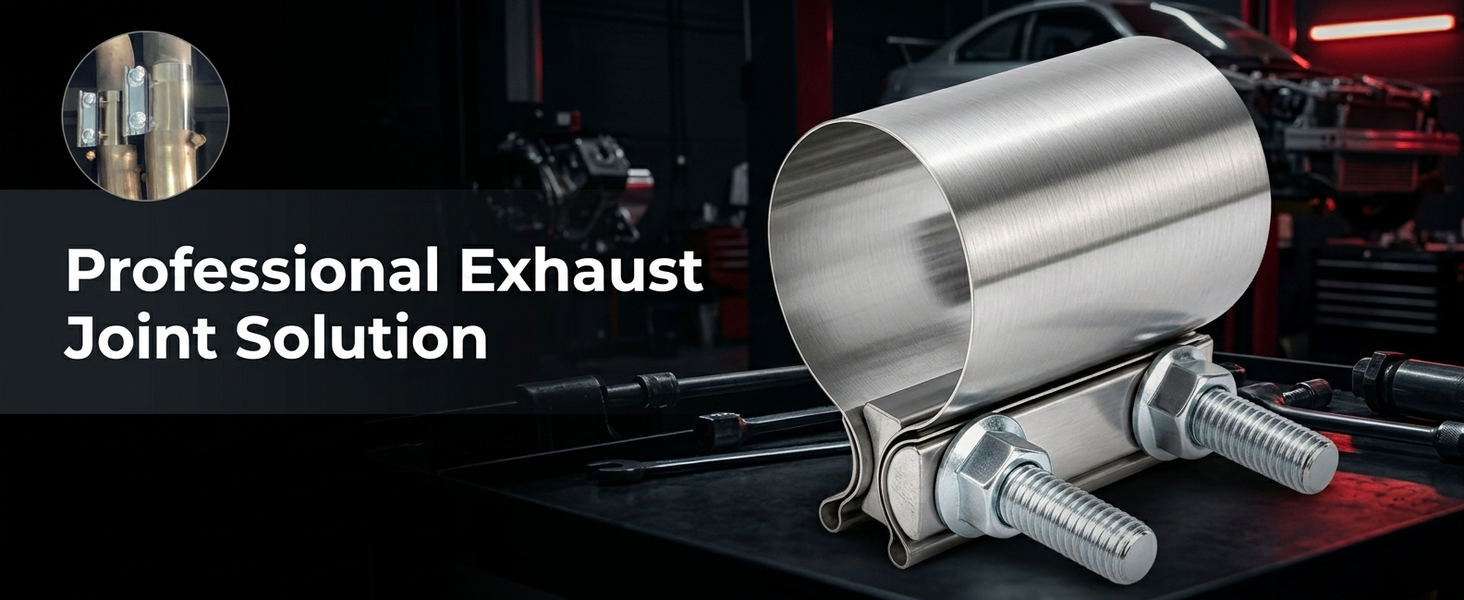 HASTHIP 2.0 Inch Stainless Steel Butt Joint Band Exhaust Clamp for Bolt-On Pipe Repairs