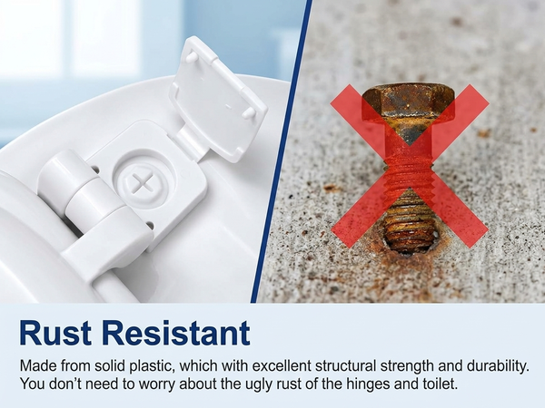 HASTHIP Toilet Seat Replacement Hinges, White Plastic DIY Kit with Bolts, Screws and Nuts
