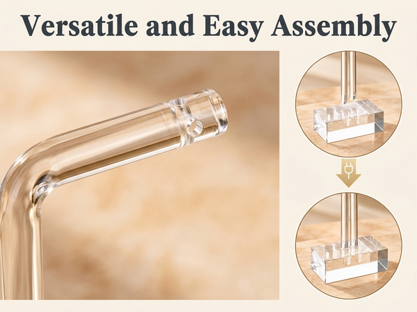 HASTHIP 3-Piece Clear Acrylic T-Bar Earring Display Stands, Three Heights for Retail and Photography