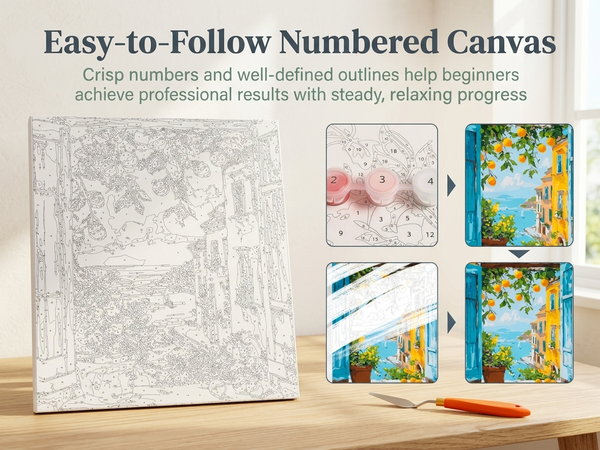 HASTHIP Wild Flowers Paint by Numbers Kit, Canvas, Acrylic Paints, Brushes, Frameless 16x20 inch