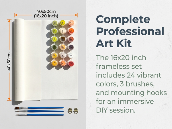 HASTHIP Wild Flowers Paint by Numbers Kit, Canvas, Acrylic Paints, Brushes, Frameless 16x20 inch