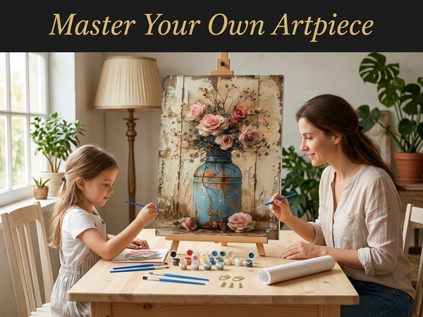HASTHIP Paint by Number Kit for Adults, 40x50 cm Canvas with Acrylic Paints and Brushes