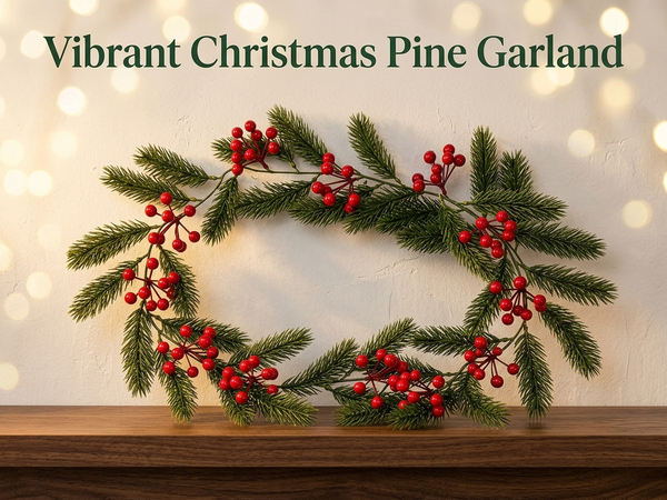 HASTHIP 5.9ft Artificial Pine Christmas Garland with Pine Cones, Flexible Vine and Hanging Rings