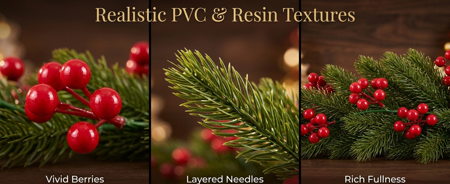 HASTHIP 5.9ft Artificial Pine Christmas Garland with Pine Cones, Flexible Vine and Hanging Rings