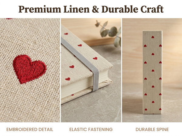 HASTHIP Mini Linen Cover Photo Album with Clear Pockets and Front Window for Personalisation