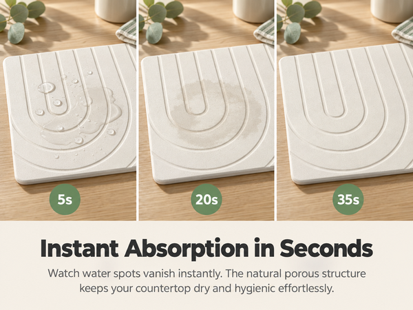 HASTHIP Diatomite Stone Drying Mat with Interlocking Buckle Design for Kitchen and Bathroom