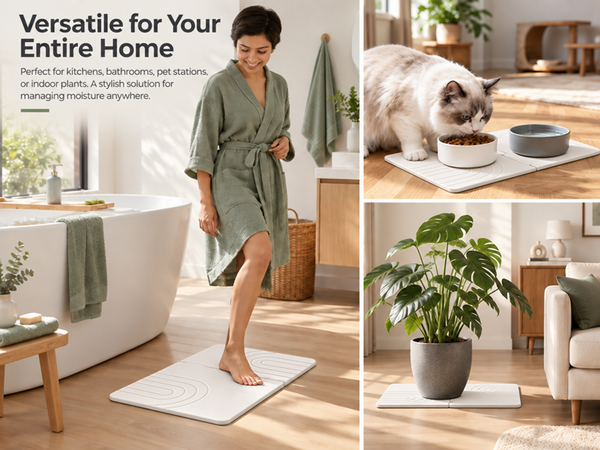 HASTHIP Diatomite Stone Drying Mat with Interlocking Buckle Design for Kitchen and Bathroom