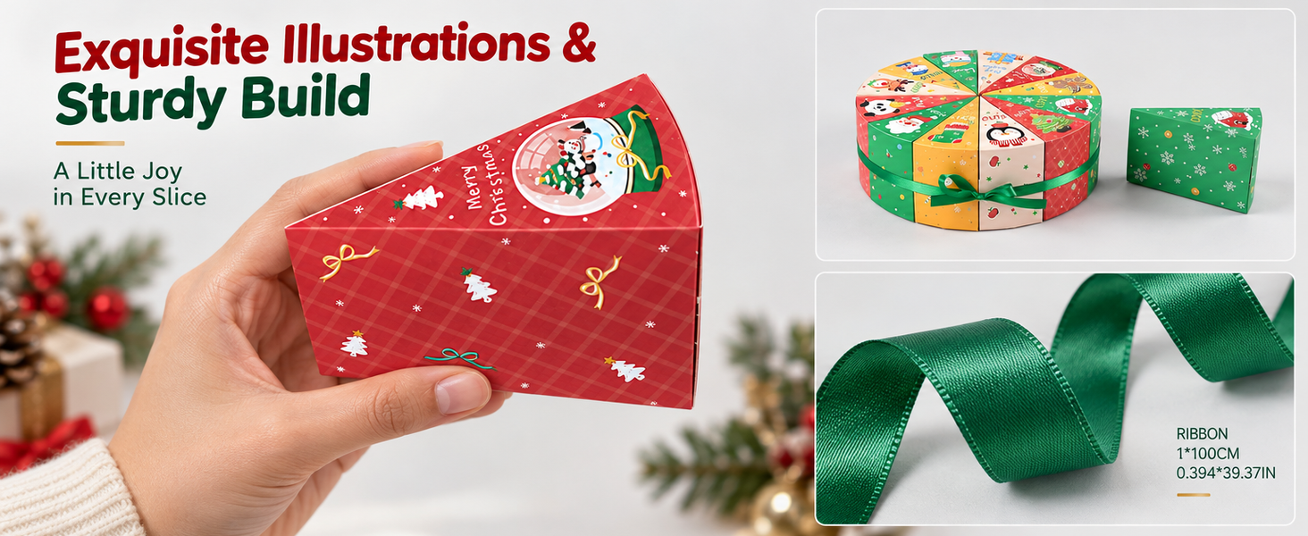 HASTHIP 12-Day Advent Calendar Box Set, Flat-Pack Paperboard with 12 Compartments and Ribbon