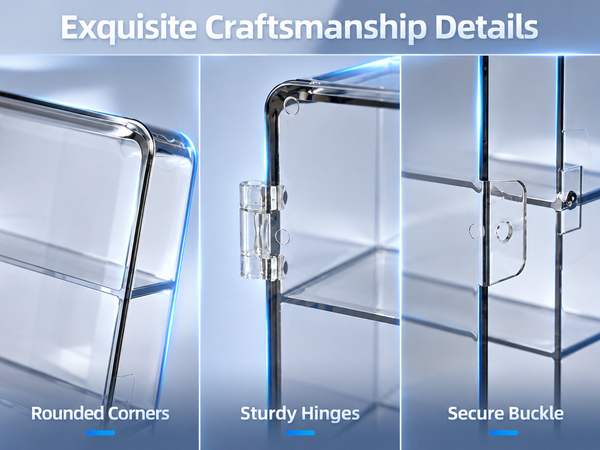 HASTHIP 8-Slot Grey Transparent Car Display Case for 1/64 Scale Cars, Stackable and Wall-Mountable