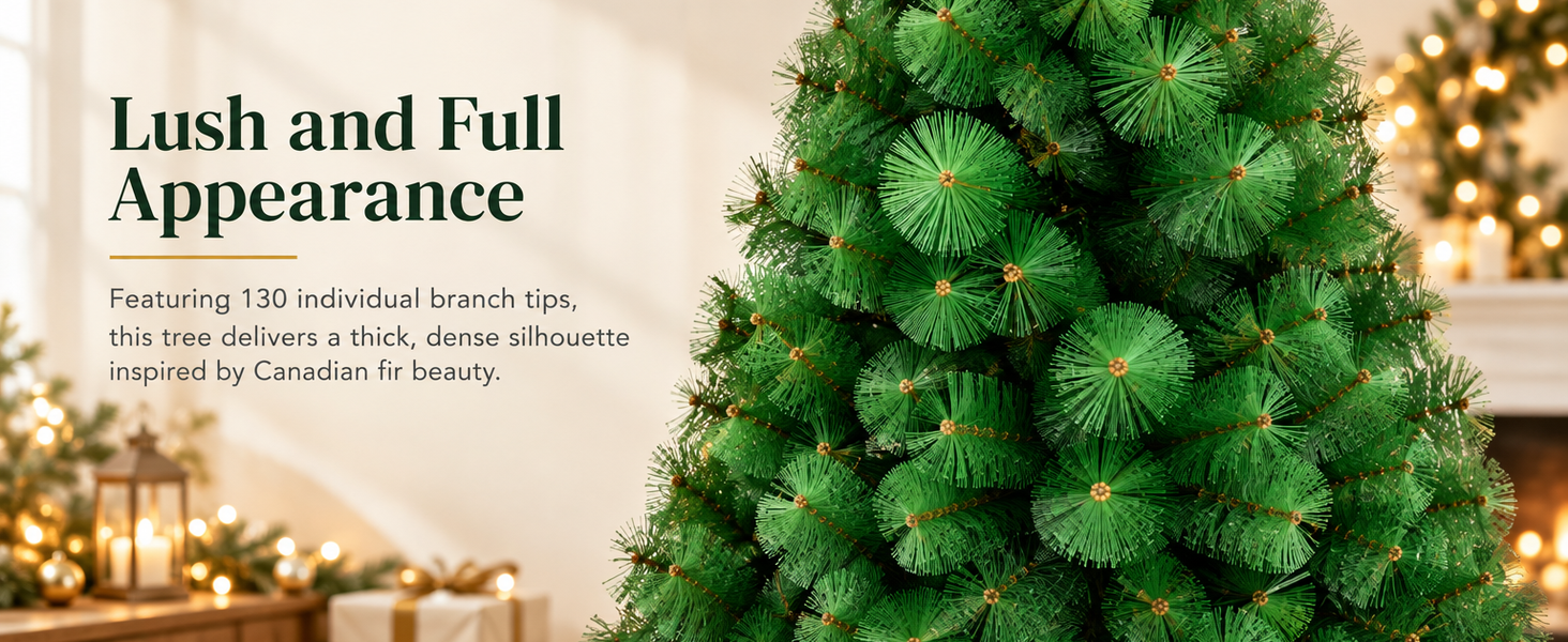 HASTHIP 5 Pies Artificial Christmas Tree with Realistic Green Pine Needles and Detachable Metal Stand