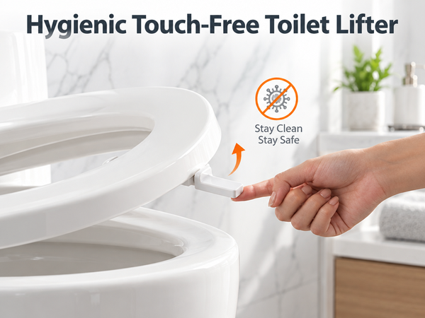 HASTHIP Adjustable Toilet Seat Lifter Handle for Touch-Free Use with 304 Stainless Steel Screws