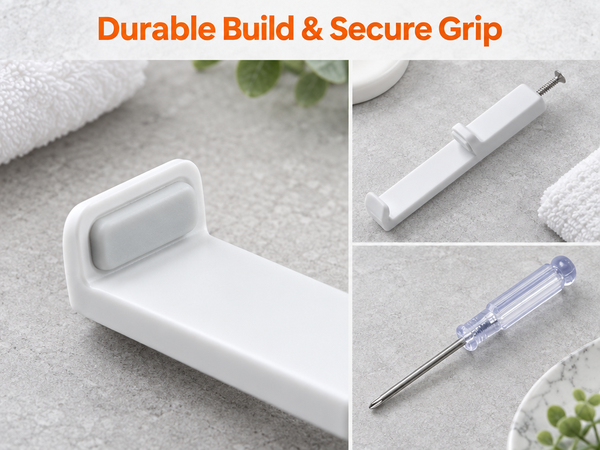 HASTHIP Adjustable Toilet Seat Lifter Handle for Touch-Free Use with 304 Stainless Steel Screws