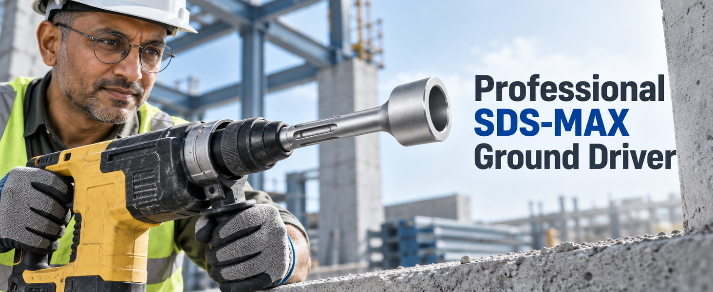 HASTHIP 21mm SDS Plus Ground Rod Driver Socket in Forged Steel, 85mm Long, for Driving Rebar and T Posts