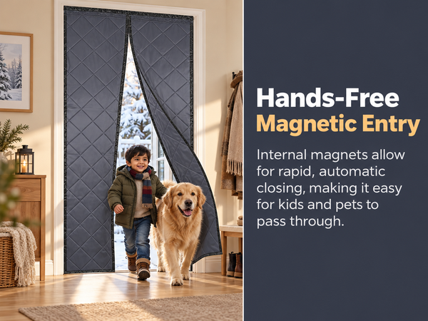 HASTHIP Thermal Insulated Door Curtain, 39 x 86 inches, for 39 x 82-inch Doorways