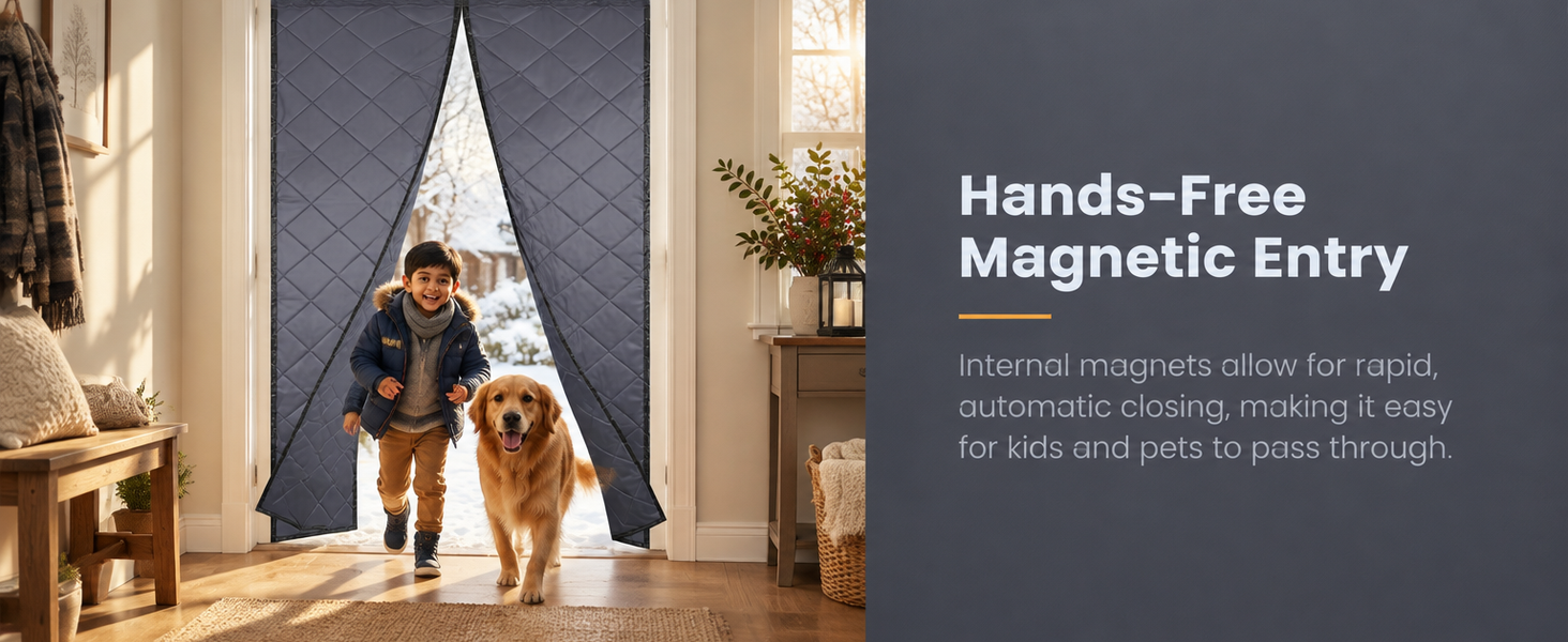 HASTHIP Thermal Insulated Door Curtain, 39 x 86 inches, for 39 x 82-inch Doorways
