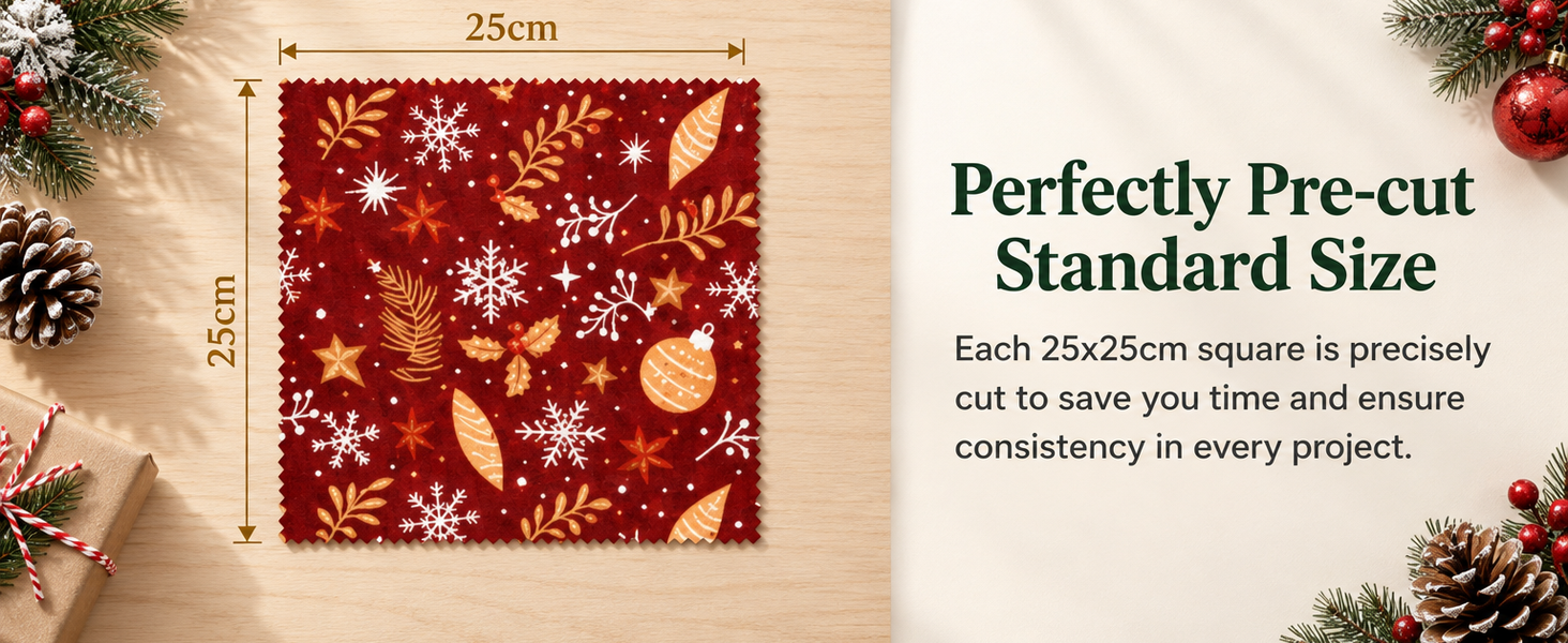 HASTHIP 20-Piece Cotton Fabric Squares, 25 x 25 cm Floral Prints for Sewing and Crafting