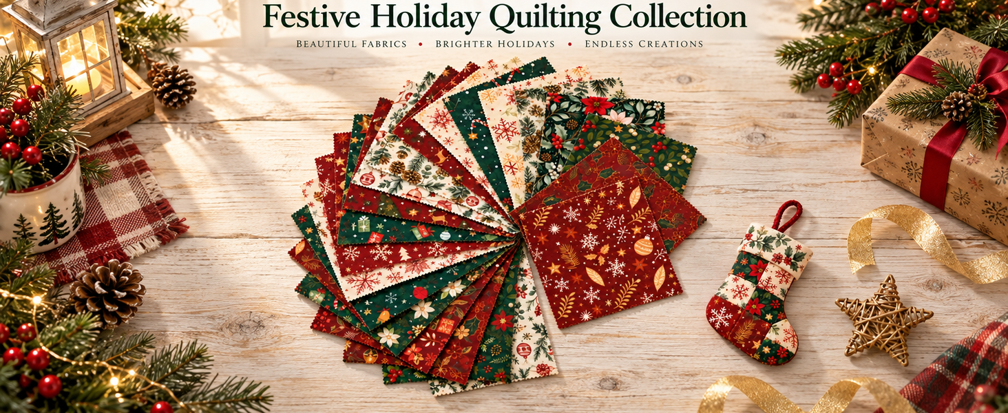 HASTHIP 20-Piece Cotton Fabric Squares, 25 x 25 cm Floral Prints for Sewing and Crafting