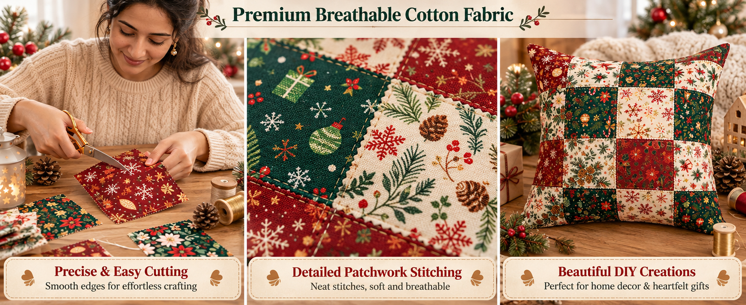HASTHIP 20-Piece Cotton Fabric Squares, 25 x 25 cm Floral Prints for Sewing and Crafting