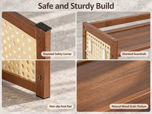 HASTHIP Two-Tier Brown Desktop Shelf with Pegboard for Books, Supplies and Compact Desk Organization