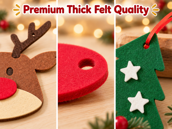 HASTHIP Felt Christmas Banner Set with Merry Christmas and Santa Designs, Adjustable Hanging Cord