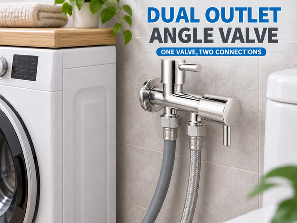 HASTHIP Dual Control Water Tap with Independent Handles, G1/2-Inch Interface and Two Outlets