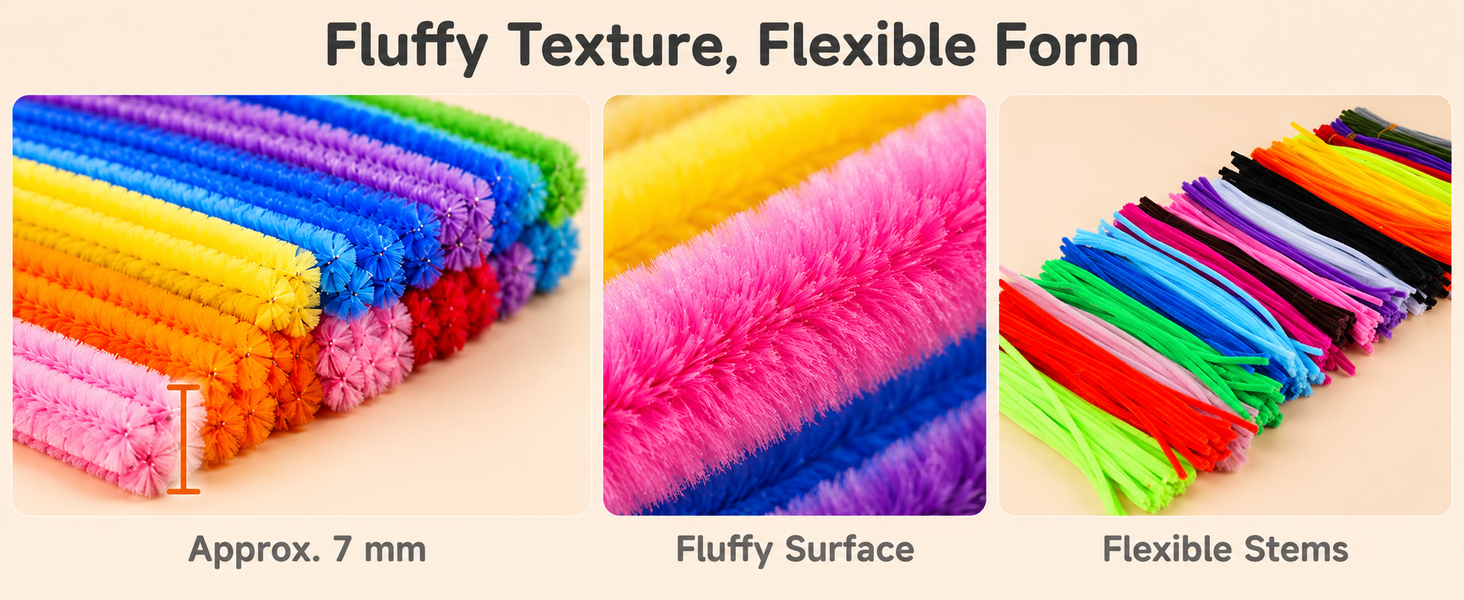 HASTHIP 500-Piece Chenille Stem Craft Kit with 20 Colors and Flower and Animal Guides