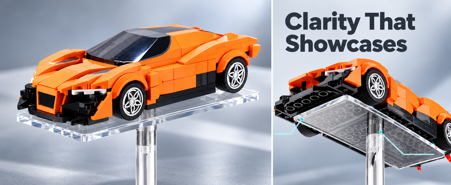 HASTHIP 3-Tier Acrylic Display Stand Set of Two for Diecast Cars and Collectibles