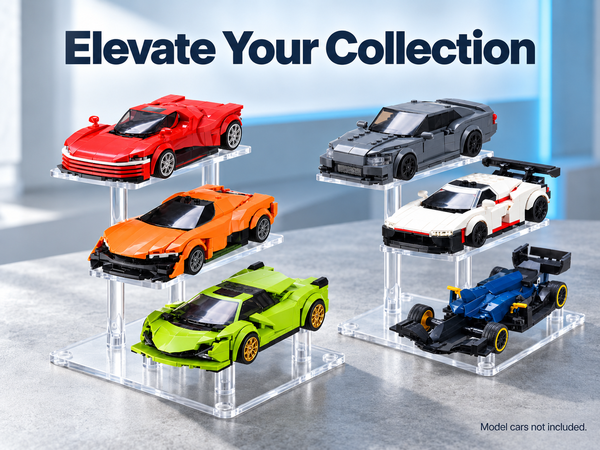 HASTHIP 3-Tier Acrylic Display Stand Set of Two for Diecast Cars and Collectibles