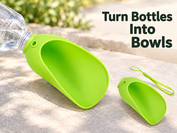 Qpets Foldable Pet Water Bottle with Silicone Cup
