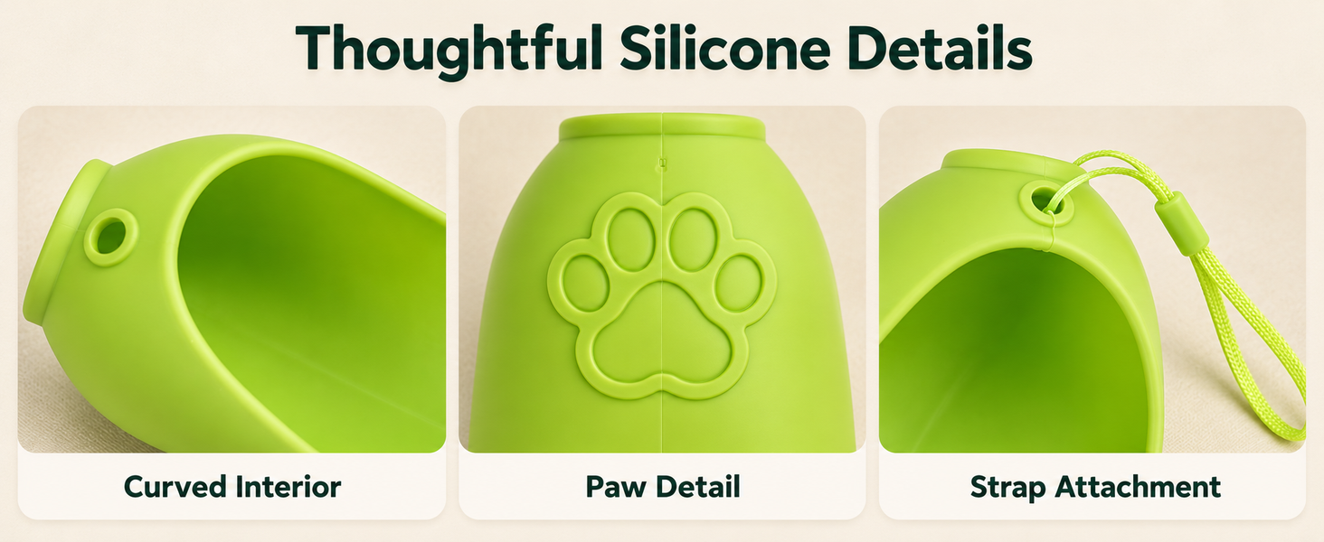 Qpets Foldable Pet Water Bottle with Silicone Cup
