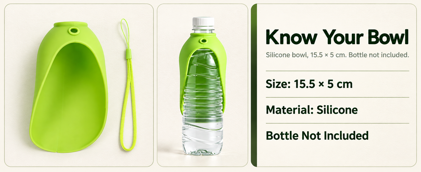 Qpets Foldable Pet Water Bottle with Silicone Cup