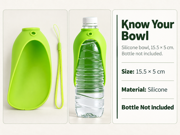 Qpets Foldable Pet Water Bottle with Silicone Cup