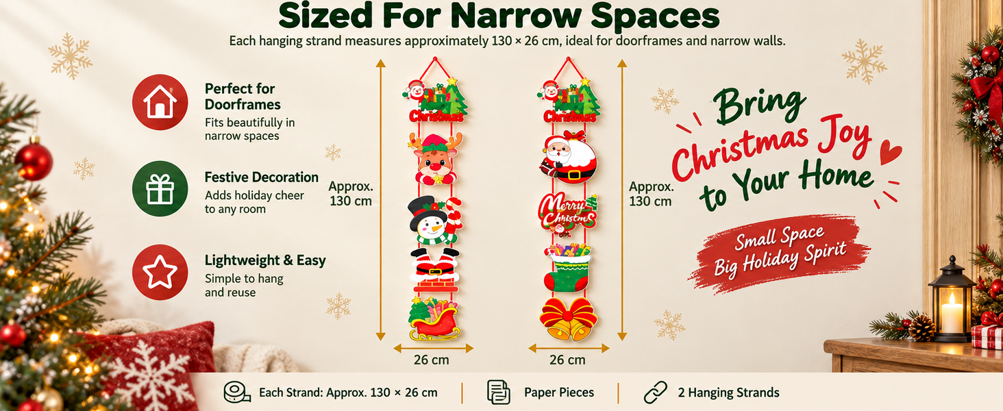HASTHIP Christmas Hanging Banners with Santa and Penguin Designs, Lightweight Cardstock, Set of Two
