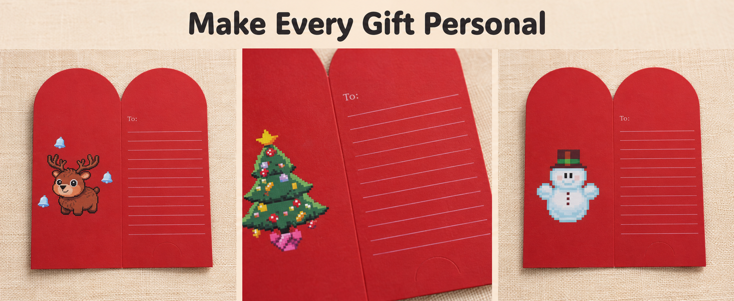 HASTHIP 13-Piece Christmas Money Wallet Set with 6 Designs, Envelopes and Stickers