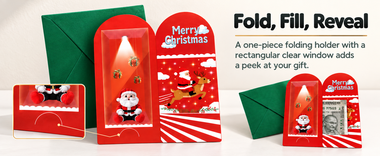 HASTHIP 13-Piece Christmas Money Wallet Set with 6 Designs, Envelopes and Stickers