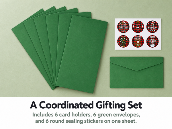 HASTHIP 13-Piece Christmas Money Wallet Set with 6 Designs, Envelopes and Stickers