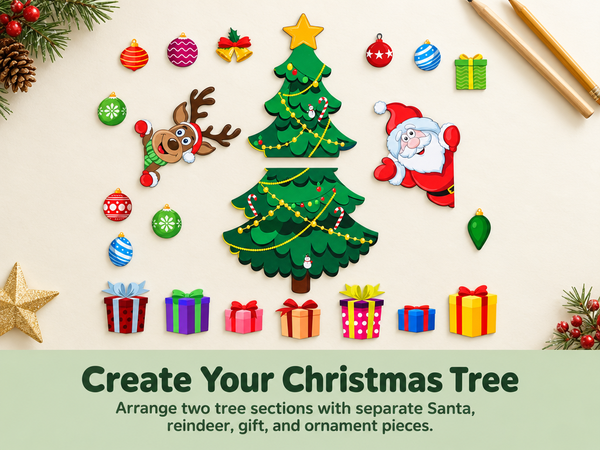 HASTHIP 23-Piece Reusable PVC Christmas Tree Decor Set for Refrigerators and Metal Surfaces