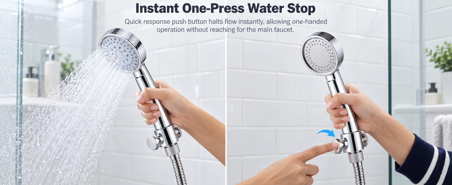 HASTHIP Thread Push Button Water Flow Control Shower Shut Off Valve With Pressure