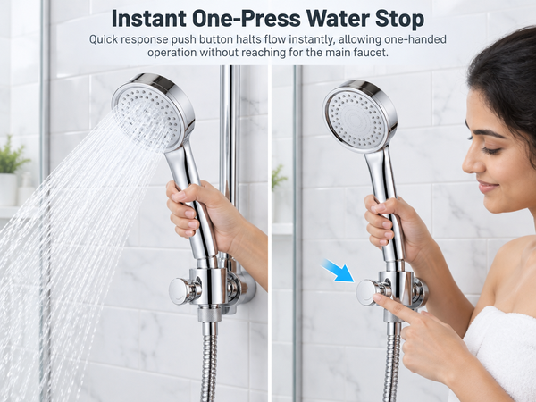 HASTHIP Thread Push Button Water Flow Control Shower Shut Off Valve With Pressure
