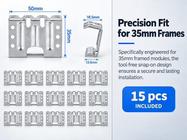 HASTHIP 304 Stainless Steel Solar Panel Water Drainage Clips for 35mm Framed Panels, Snap-On Fit