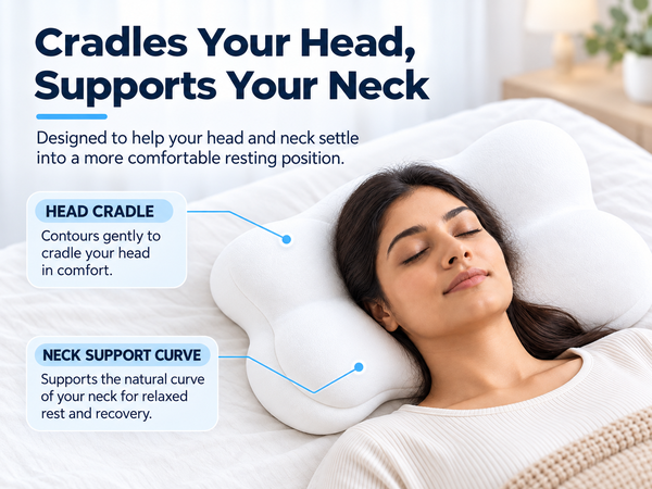 HASTHIP Contoured Memory Foam Cervical Pillow with Dual Adjustable Height for Multiple Sleep Positions