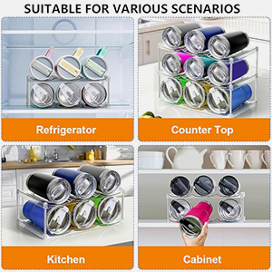 HASTHIP 3-Tier Acrylic Water Bottle Organizer Rack, Holds 9 Cups for Counters and Cabinets